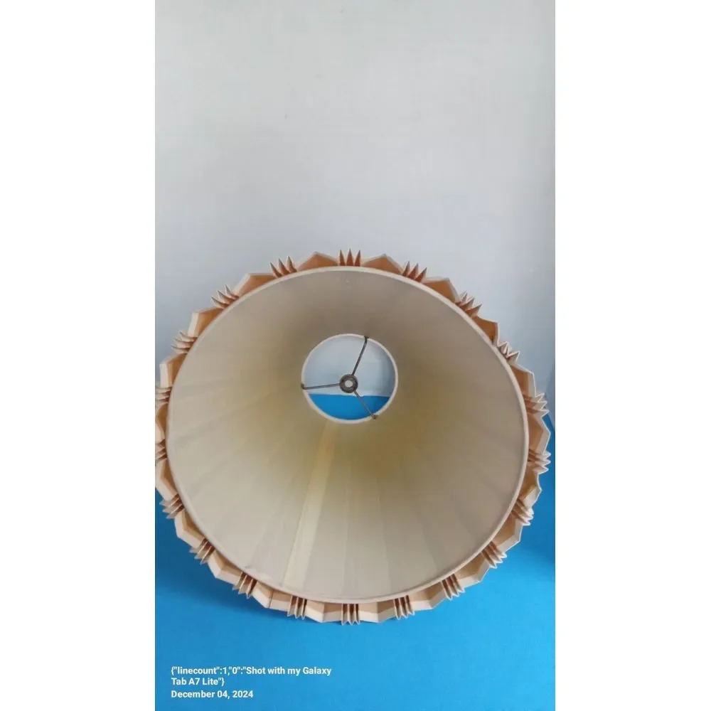 Vintage Pleated Lamp Shade‎ Conical Cream White Traditional Table Lamp Lighting